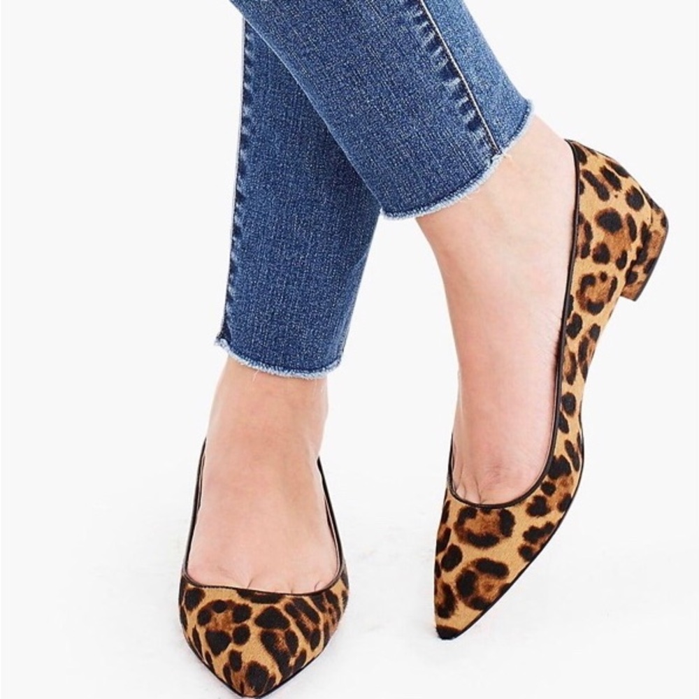 J.Crew Point Toe Flats - Animal Print